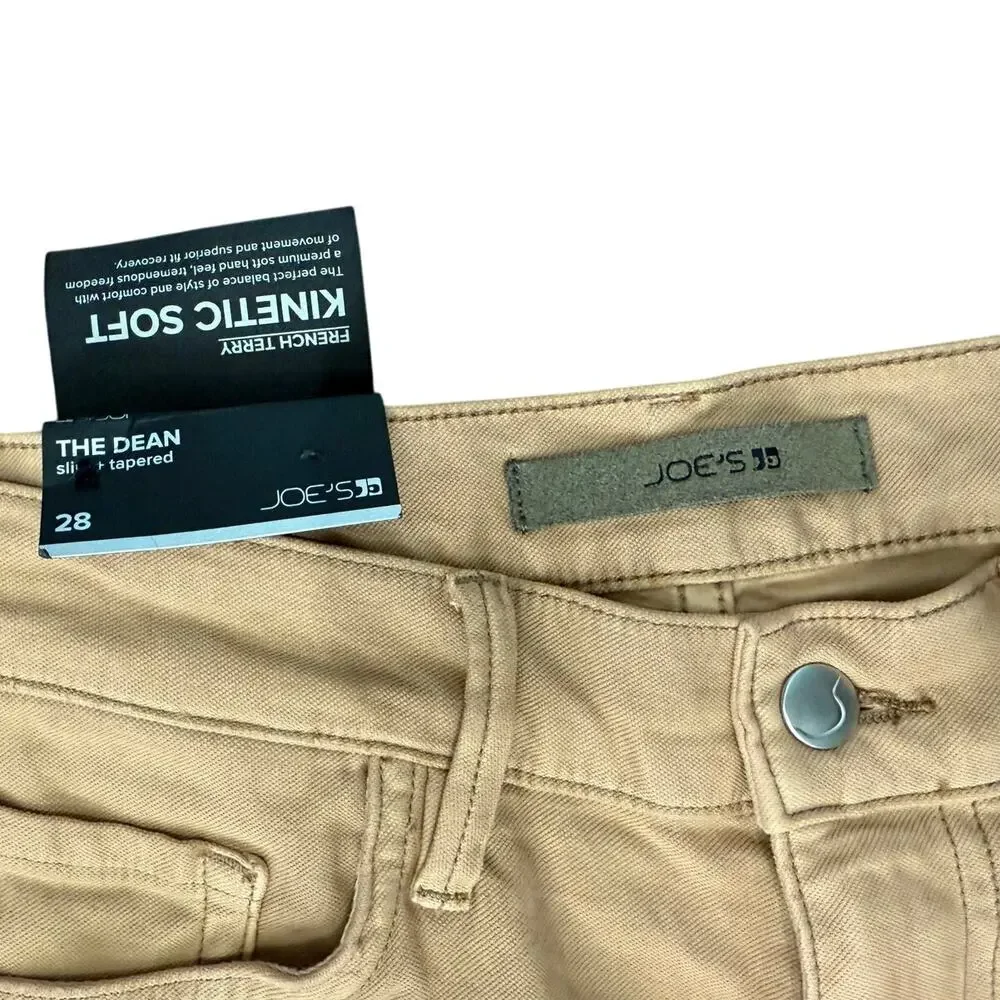 Joe's Jeans Kinetic Dean French Terry Slim Tapered Tan Slim Jean size 28 NEW Tag